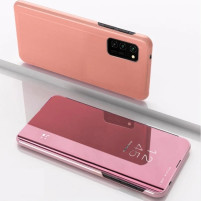 Калъф тефтер огледален CLEAR VIEW за Samsung Galaxy A41 A415F златисто розов 